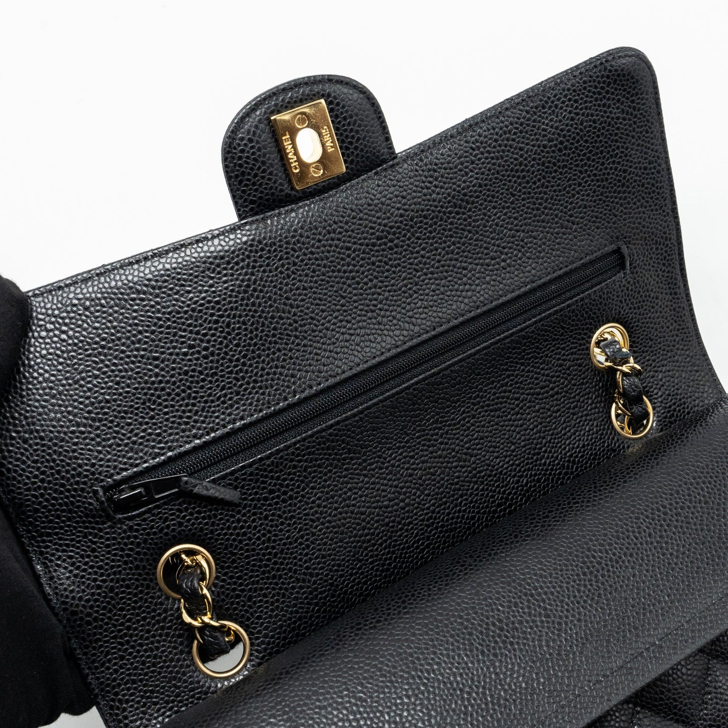 Chanel Medium Classic Double Flap Bag Caviar Black