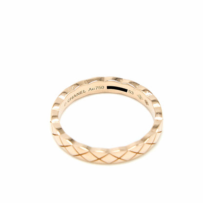 Chanel Size 53 Mini Version Coco Crush Ring Quilted Motif 18K Beige Gold