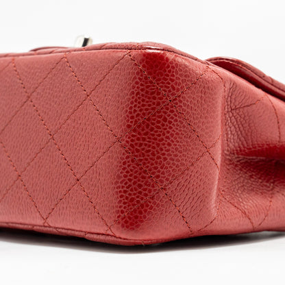 Chanel Mini Square Flap bag Caviar Red