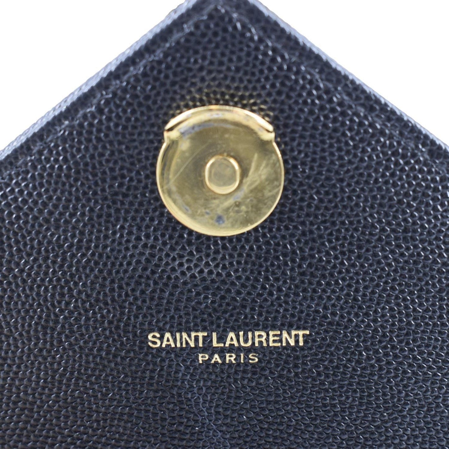 YVES SAINT LAURENT Large Envelope Flap Matelasse Leather Shoulder Bag Black