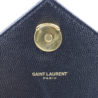YVES SAINT LAURENT Large Envelope Flap Matelasse Leather Shoulder Bag Black