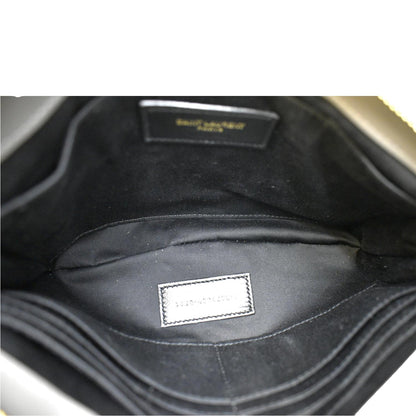 YVES SAINT LAURENT Monogram Leather Pouch Grey