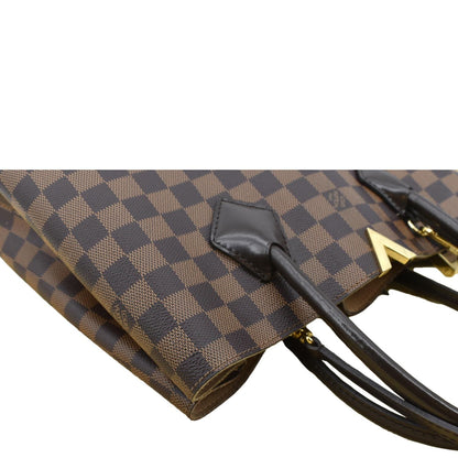 LOUIS VUITTON Kensington Damier Ebene Tote Bag Brown