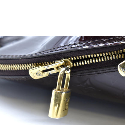 LOUIS VUITTON Alma GM Monogram Vernis Leather Satchel Bag Amarante