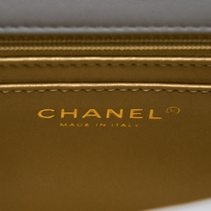 Chanel Pearl Crush Mini Rectangular Flap Bag Lambskin Light Grey Brushed  (Microchip)