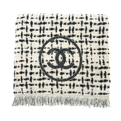 Chanel 22K Beach Bag with Towel Black/Ecru