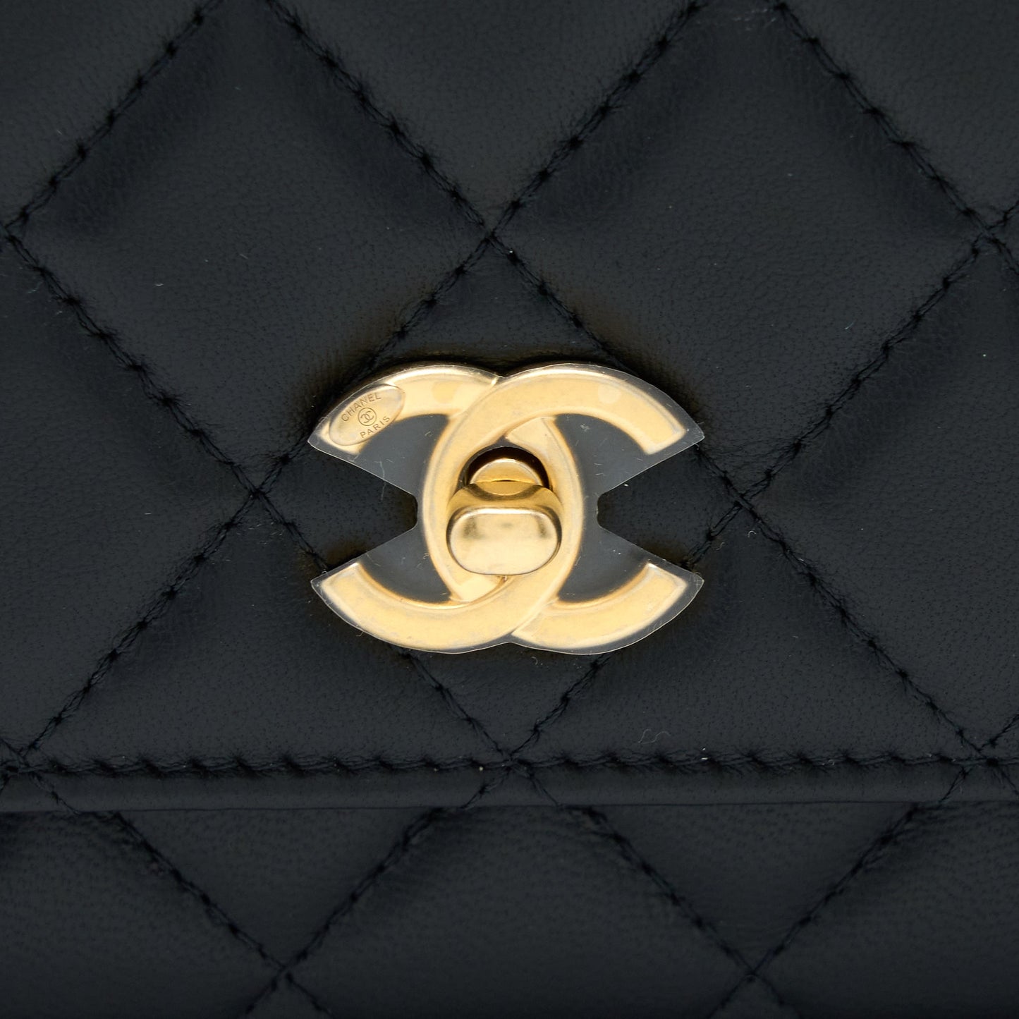 Chanel Pearl Crush Wallet on Chain Lambskin Black  (Microchip)