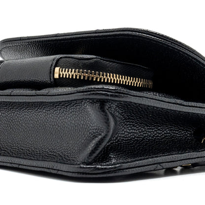 Chanel mini business affinity flap bag with chain caviar black L (microchip)