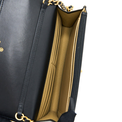 Chanel Pearl Crush Wallet on Chain Lambskin Black  (Microchip)