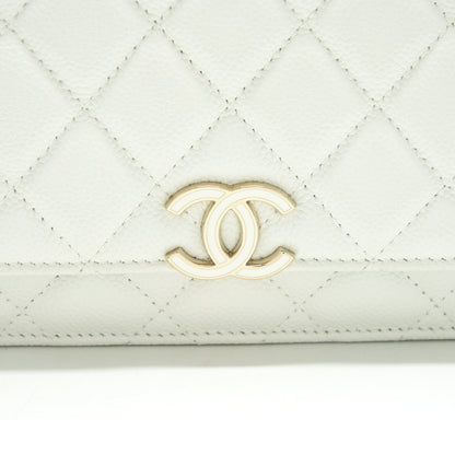 Chanel 21C Wallet On Chain Limit Edition Caviar White L