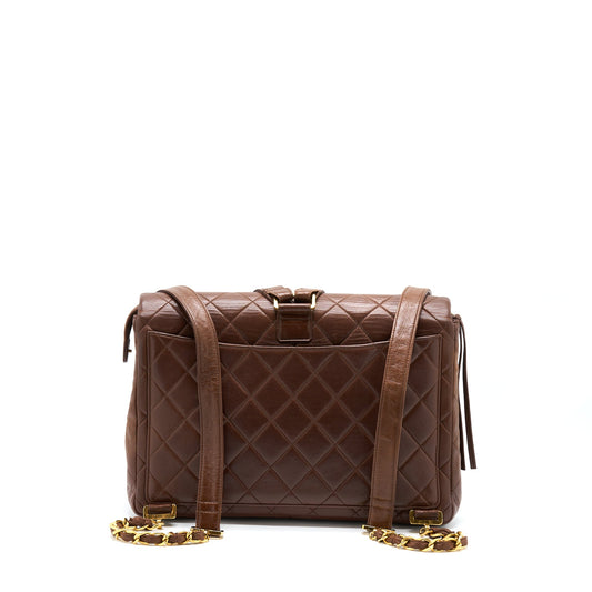 Chanel Vintage Classic Timeless Backpack Lambskin Brown