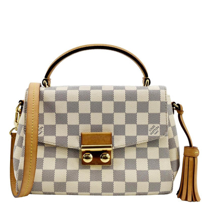 LOUIS VUITTON Croisette Damier Azur Satchel Crossbody Bag White