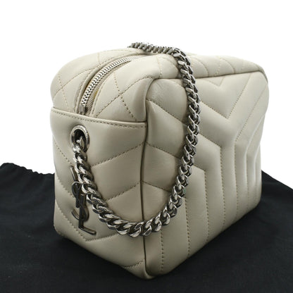 YVES SAINT LAURENT Loulou Y Small Calfskin Leather Crossbody Bag White