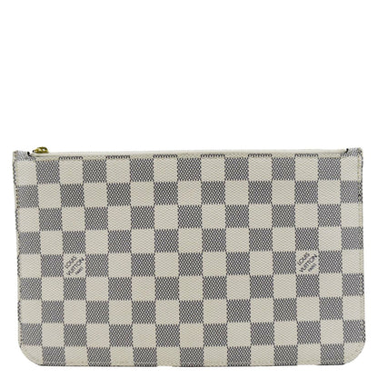 LOUIS VUITTON  Neverfull GM Damier Azur Pochette Wristlet Pouch White