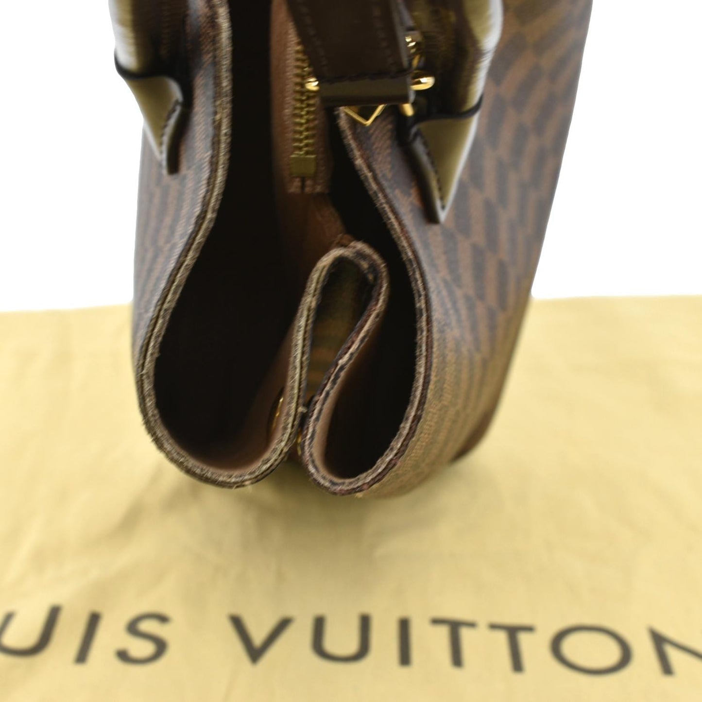 LOUIS VUITTON Kensington Damier Ebene Tote Bag Brown