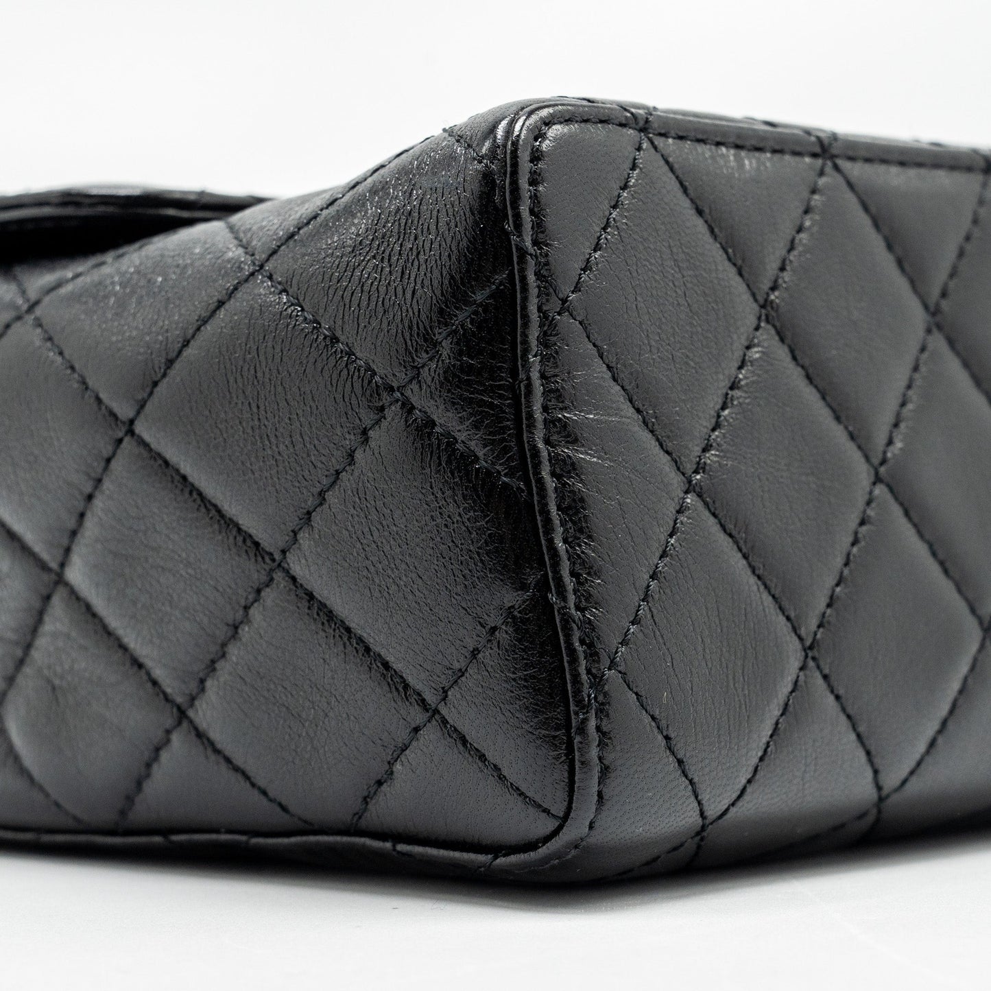 CHANEL 22K Retro Classic New Square Large Flap Bag Goatskin Black  (Microchip)