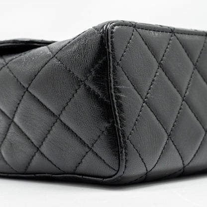 CHANEL 22K Retro Classic New Square Large Flap Bag Goatskin Black  (Microchip)