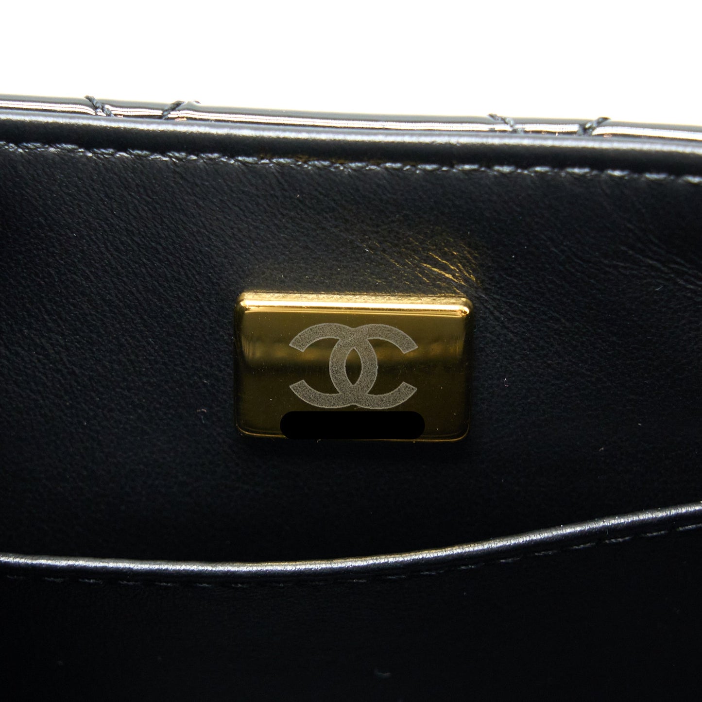 Chanel 22K Retro Classic New Square Mini Flap Bag Patent Black Brushed  (Microchip)
