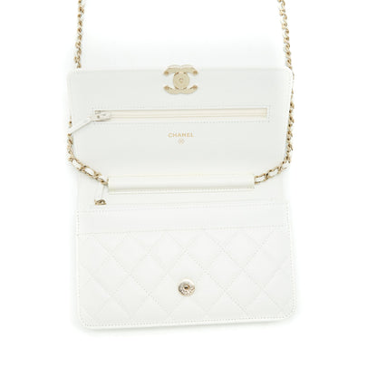 Chanel 21C Wallet On Chain Limit Edition Caviar White L