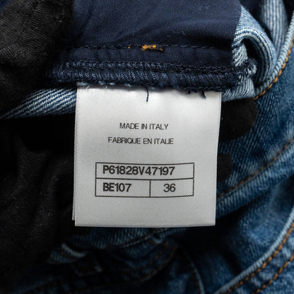 Chanel 19A Size 36 Straight Leg Denim Jeans Cotton Blue