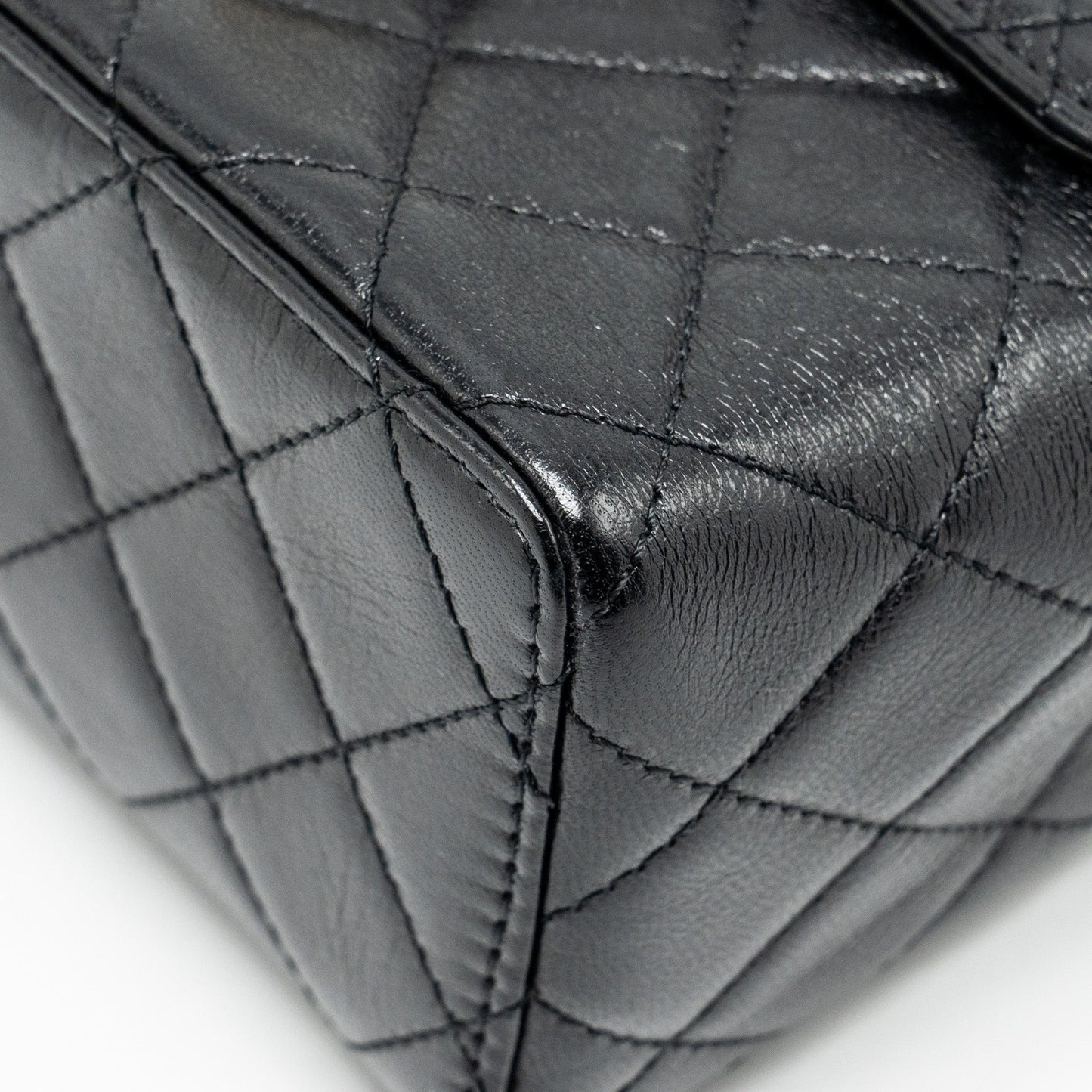 CHANEL 22K Retro Classic New Square Large Flap Bag Goatskin Black  (Microchip)