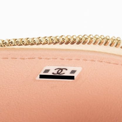 Chanel 23k Camellia Top Handle Long Vanity Case With Chain Calfskin White L (Microchip)