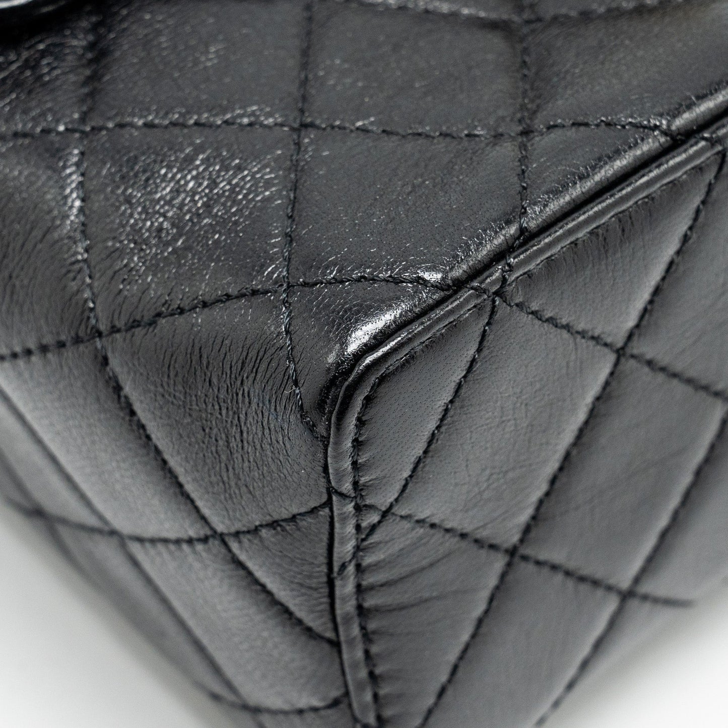 CHANEL 22K Retro Classic New Square Large Flap Bag Goatskin Black  (Microchip)