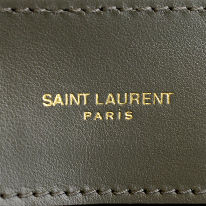 YVES SAINT LAURENT Medium Loulou Matelasse Leather Chain Shoulder Bag Neutral Grey