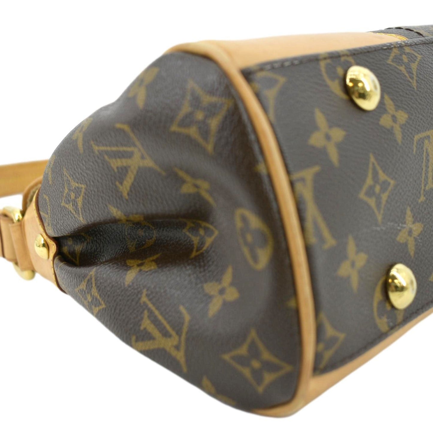 LOUIS VUITTON Beverly MM Monogram Canvas Satchel Bag Brown