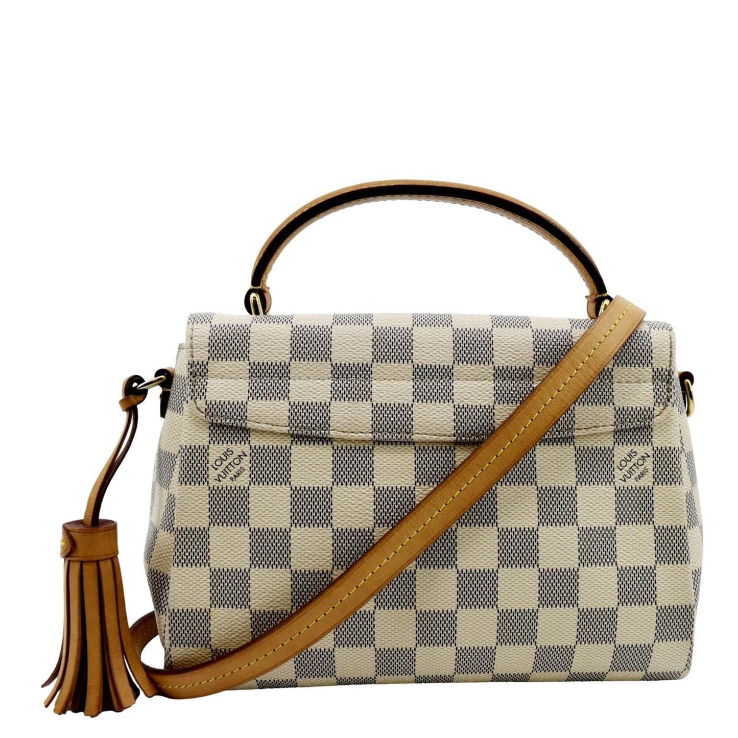 LOUIS VUITTON Croisette Damier Azur Satchel Crossbody Bag White