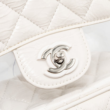 CHANEL TRANSPARENT BACKPACK PVC/SHINY CALFSKIN WHITE