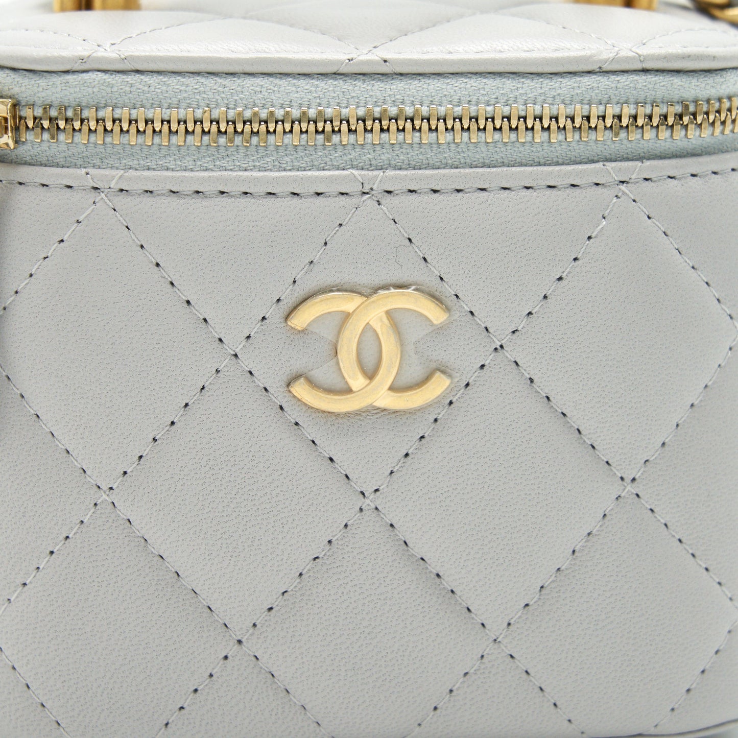 Chanel 21A Small handle Vanity with Chain Grey with