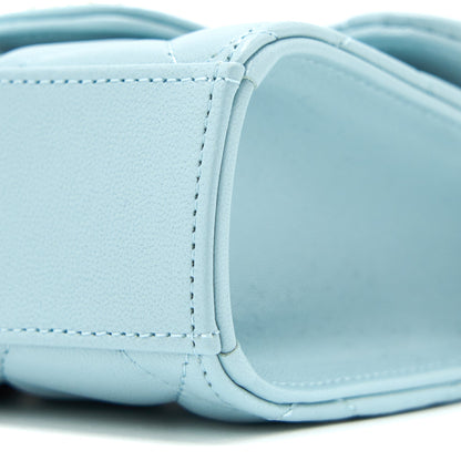 Chanel Top Handle Mini Flap Bag Lambskin Light Blue L