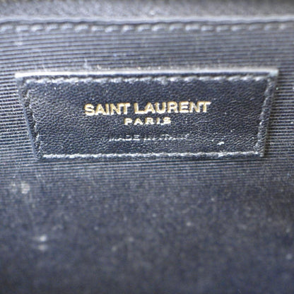 YVES SAINT LAURENT Large Envelope Flap Matelasse Leather Shoulder Bag Black
