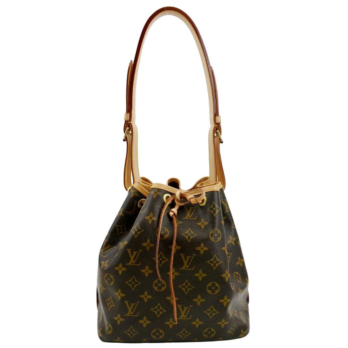 LOUIS VUITTON Petit Noe Monogram Canvas Shoulder Bag Brown