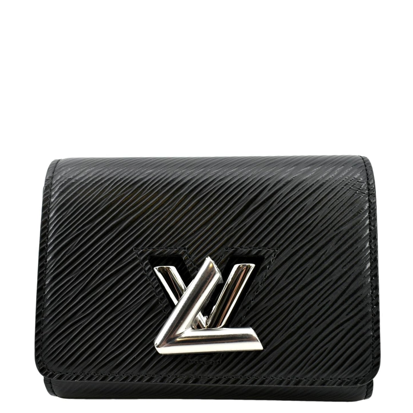 LOUIS VUITTON Twist Trifold Epi Leather Wallet Black