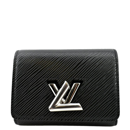 LOUIS VUITTON Twist Trifold Epi Leather Wallet Black