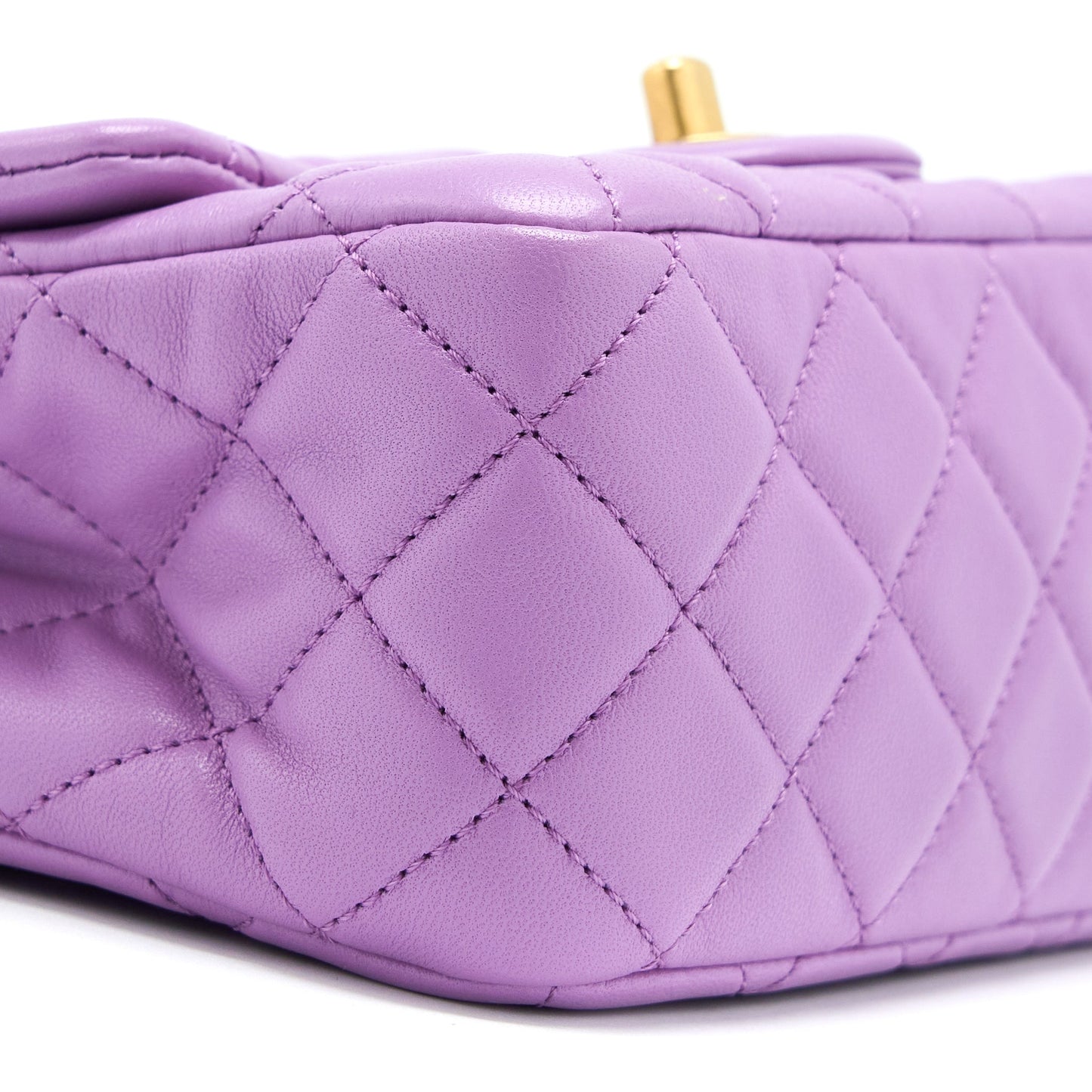 Chanel 22S Pearl Crush Mini Square Lambskin Purple