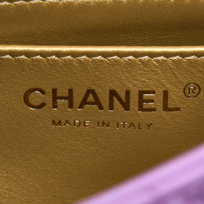 Chanel 22S Pearl Crush Mini Square Lambskin Purple