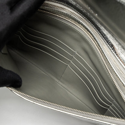 Chanel 31 Clutch Bag Goatskin Metallic Silver