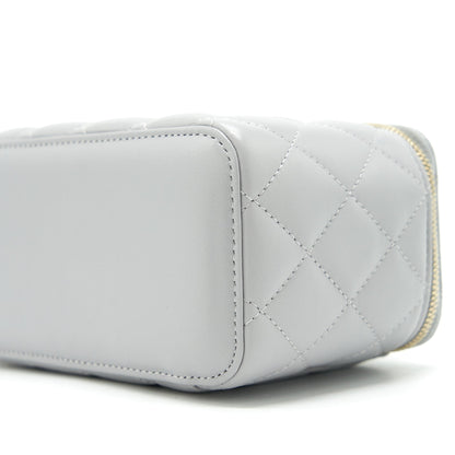 Chanel 21B Pearl Crush Long Vanity With Chain Lambskin Grey