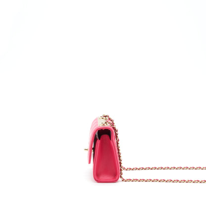 Chanel Mini Trendy CC Wallet On Chain Lambskin Pink L