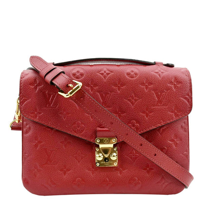 LOUIS VUITTON Metis Pochette Empreinte Leather Crossbody Bag Red