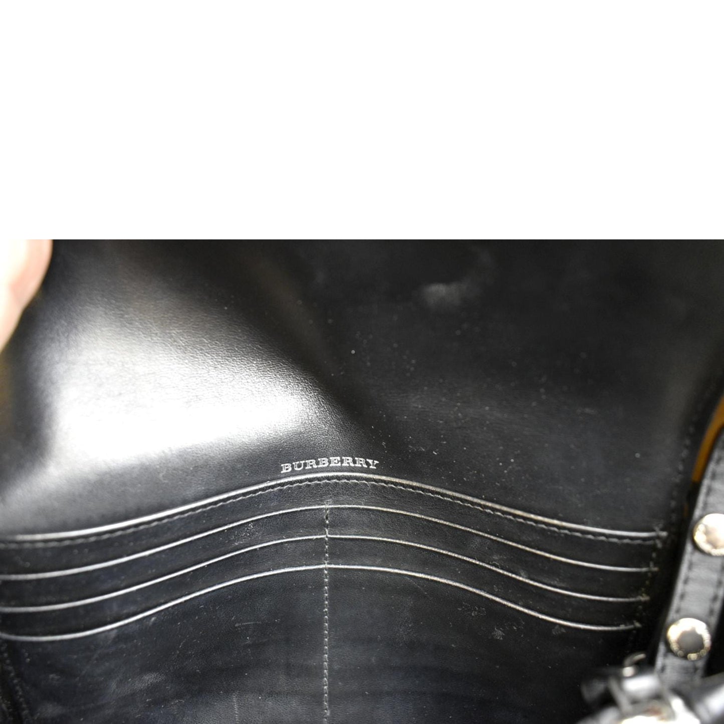 BURBERRY Hampshire Perforated Leather Crossbody Bag Black