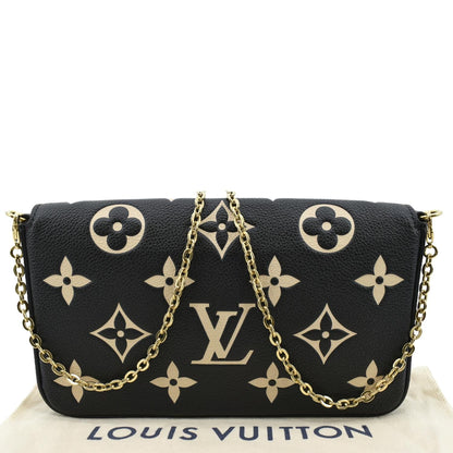LOUIS VUITTON Felicie Pochette Monogram Empreinte Crossbody Bag Bicolor