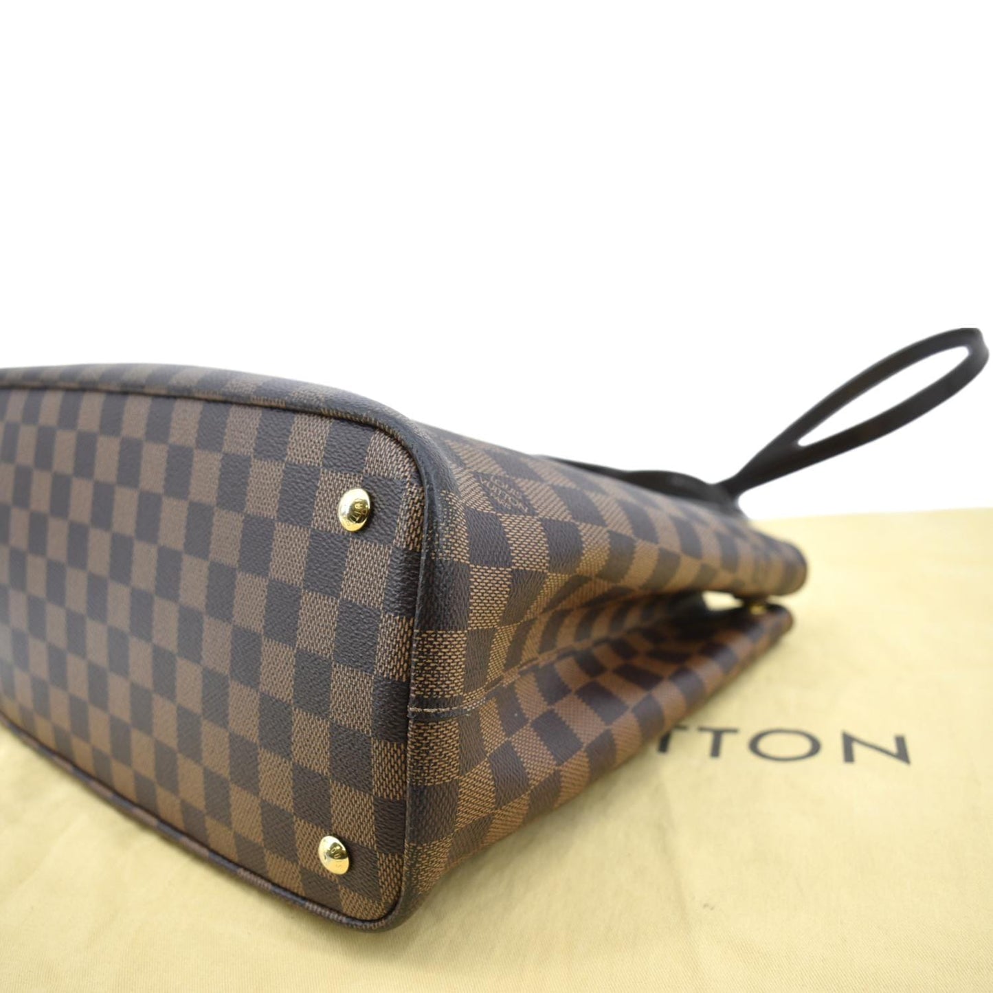 LOUIS VUITTON Kensington Damier Ebene Tote Bag Brown