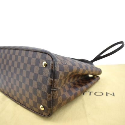 LOUIS VUITTON Kensington Damier Ebene Tote Bag Brown