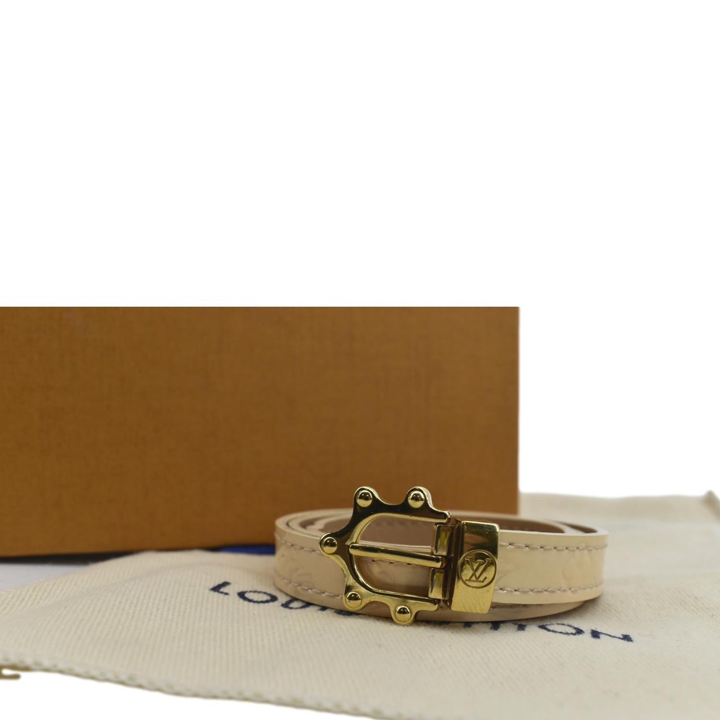 LOUIS VUITTON Leather Bracelet Beige