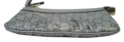 GUCCI Guccissima Interlocking G Wristlet Silver