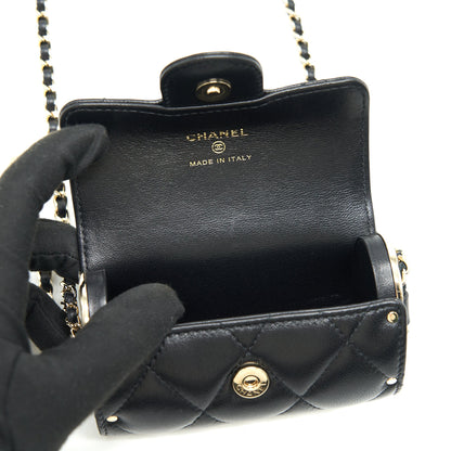 Chanel 21A Lipstick Mini Bag with Chain BLACK